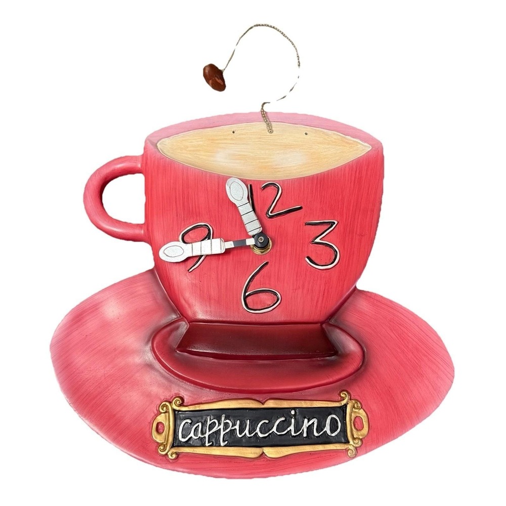 Allen Designs Cappuccino Cup Wall Clock Coffee Kitchen Decor Non Working